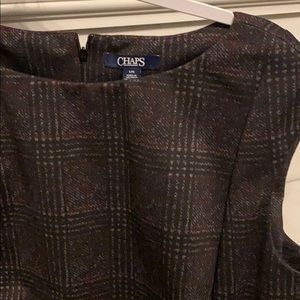 Chaps ponte knit plaid dress